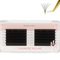 KIARA SKY LASH Cashmere Volume Lash Extensions | Premium Cashmere Lash Extensions | Soft Semi-matte natural finish | For Professional Eyelash Extensions Use Only | Black, (D-0.03-16MM)