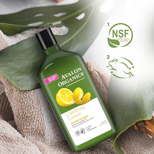 Avalon Organics Clarifying Lemon Conditioner, Removes Buildup to Restore Brightness and Shine, 11 Fluid Ounces