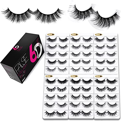 Eliace False Eyelashes Natural look Cat Eye Lashes Wispy Strips,6D Volume Mink lashes 30 Pairs 10 Mixed Styles Fake Eyelashes Pack,Wispy Eyelash Soft Reusable Dramatic Fluffy Beauty Lash Wholesale