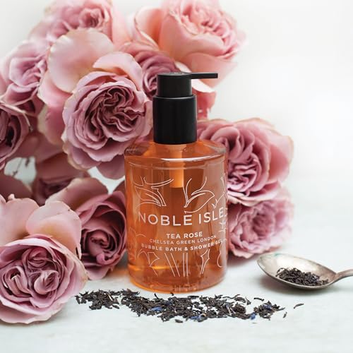 Noble Isle Tea Rose Bath & Shower Gel | Luxury Body Wash for Women with Fine British Fragrance Oils | Vegan Body Wash & Paraben Free Body Wash (8.45 oz)