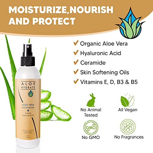 Body Lotion Spray ? Oasis of Moisture Hydrates, Restores, Softens & Protects. Non-Greasy Moisturizer, Body Cream & Hand Lotion ? Aloe vera, Hyaluronic acid, Ceramide, Vitamins & Prebiotics