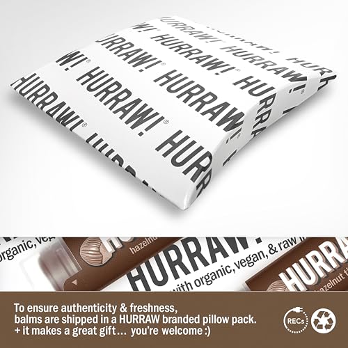 Hurraw! Hazelnut Tinted Lip Balm, 3 Pack: (Sheer Brown Tint) Organic, Certified Vegan, Cruelty and Gluten Free. Non-GMO, 100% Natural Ingredients. Bee, Shea, Soy and Palm Free. Made in USA