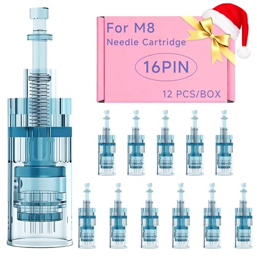 12Pcs 16 Pin Microneedling Pen Replacement Cartridges Dr Pen M8, 0.25mm