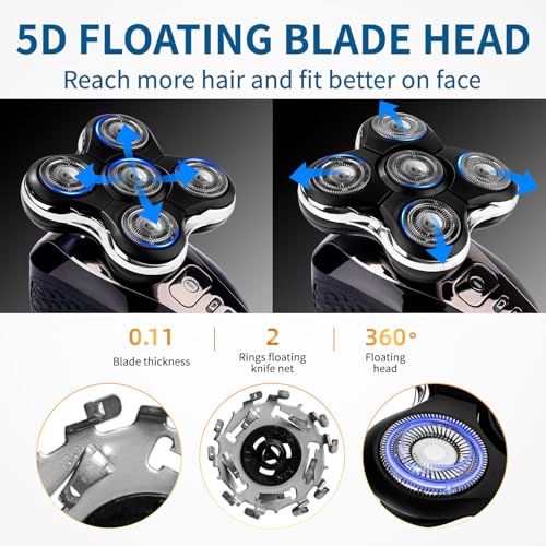 1 Pack Shaver Replacment Heads Compatible with Remington Balder Pro Head Shaver XR7000,XR1500,XR1501,5 Dual Track Precision Replacement Blades for Bald Men,with 1PC Cleaning Brush