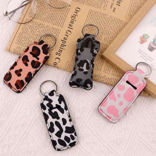 DMLSKY Lip Balm Holder Keychain, Cute Portable Key Chain Accessories for Lip Balm, Lip Gloss or Lipstick
