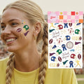 xo, Fetti Football Temporary Tattoos - 64 Gold Foil Styles | Game Day Birthday Decorations, Tailgate Supplies, School Sports Party Favor, Kids Party Favor, College
