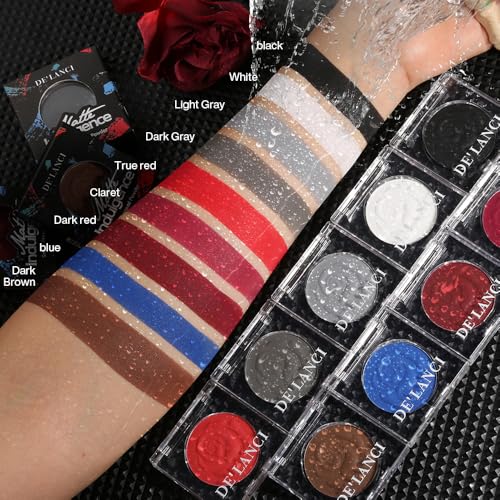 DE'LANCI Matte Grey Eyeshadow Single, Matte Gray Eyeshadow Palette For Cool Tone, Longwear Natural Punk Goth Gray Eye Shadow Makeup, Blendable Blue Grey Smoky Eye Makeup for Women Day & Night, #03