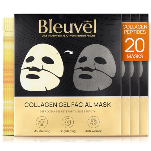 Collagen Face Mask, Real Deep Marine Collagen Overnight Face Mask for Glass Glow Skin - Elasticity, Firming, Hydrating & Moisturizing, 30g x 20ea (Pack of 4)