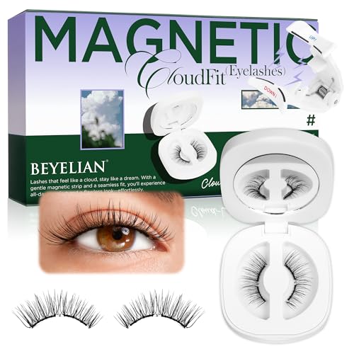 BEYELIAN Magnetic Eyelashes with Applicator Kit, Upgrade Soft Magnetic Lashes Reusable False Eyelashes Natural Look, No Glue Needed Eyelashes for Eye (Lightweight & Comfortable)