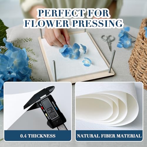 20 Sheets A4 Size Blotting Paper for Flower Press, Large Blotter Paper, Herbarium Paper Craft, Working With Flower Pressing Kit for Adults