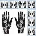 16 Sheets Temporary Henna Tattoo Kit Reusable Tattoo Stencils Sets Indian Arabian Temporary Tattoo Templates Kits for Body Hand Art for Men Women