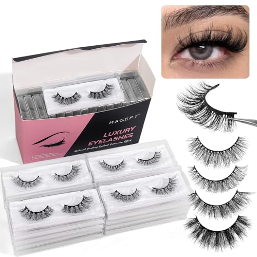 MAGEFY 20 Pairs False Eyelashes,4 Styles Eyelashes 7mm-16mm Lashes Natural Look to Dramatic False Eyelashes with Portable Boxes,Style-2