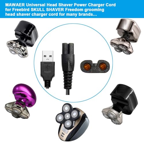 Universal Head Shaver Power Charger Cord Compatible with Skull SHAER FreedomShaver and Some Brands., Head Shaver Charger Cord for Many Brands