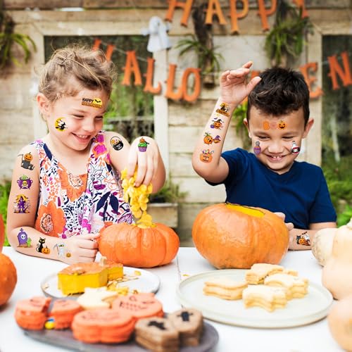 50 PCS Halloween Tattoos for Kids Party Decorations, Treats for Party Supplies Favors, Goodie Bag Stuffers Games for Boys Girls
