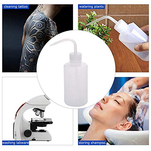 Yuelong Tattoo Wash Bottle with Bottle Bags Kit 2Pcs 500ml Squeeze Washing Bottle and 250pcs Tattoo Squeeze Bottle Bags Water Squirt Bottle with Scale Labels for Medical Label Tattoo Supplies