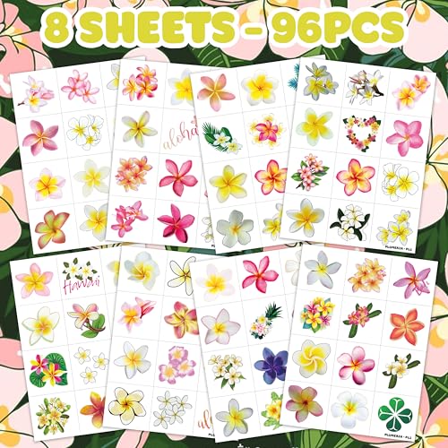 96 PCS Plumeria Flower Pre-Cut Themed Birthday Supplies D?cor Cute Luau Gifts For Game Boys Girls Classroom School Prizes Reward