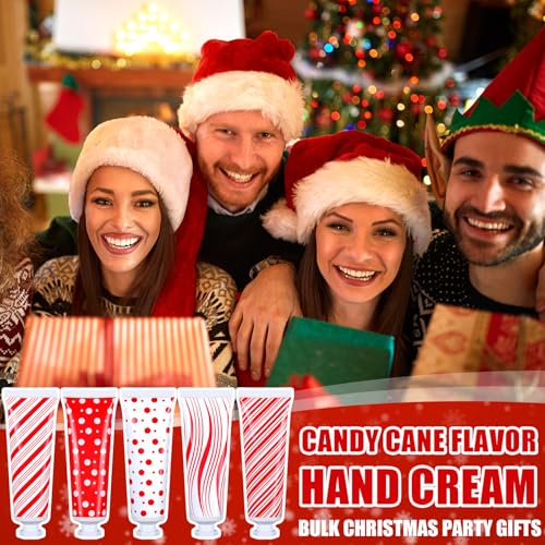 30 Pcs Christmas Hand Cream Bulk Mini Hand Lotion Candy Cane Scented Peppermint Lotion Christmas Stocking Stuffers Bulk Holiday Gifts Employee Staff Teacher Appreciation Gifts for Coworkers