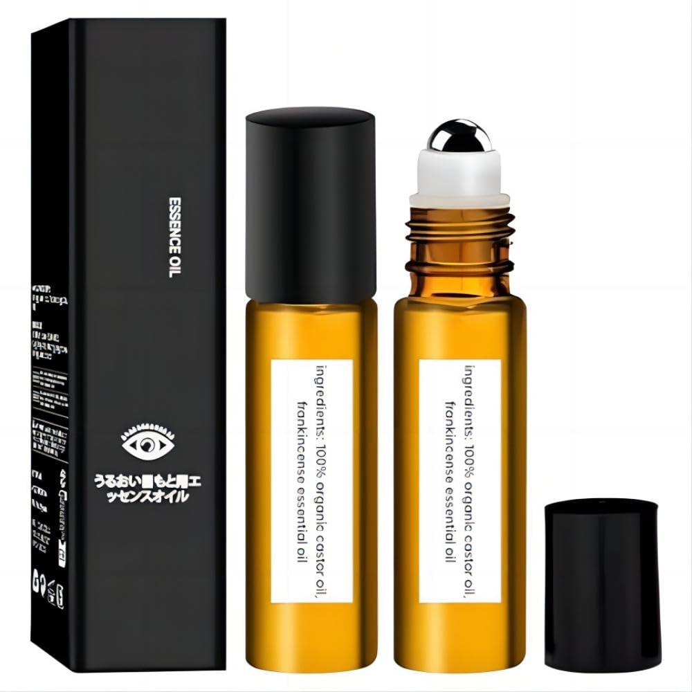 SWANNA 2 PCS Roller Ball Castor Oil,Castor Oil Frankincense Rollerball, Rollerball Castor Oil for Eyes, Bags Under Eyes,Fluffy and Reduce Swelling