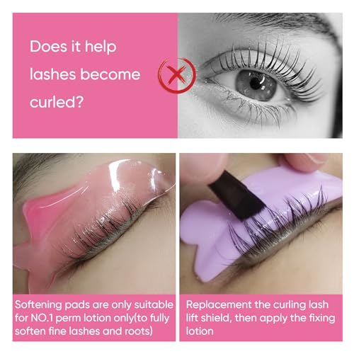 PERMANIA Lash Lift Pads Softening, 2Pcs Professional Lash Lift Self Sticky for No.1 Perm Lotion Only Eyelash Lift Slim Rods for Softening Popular with Salons (Black)