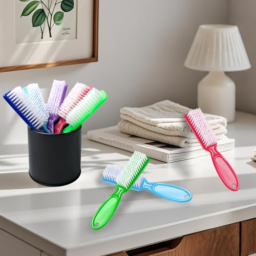 140 Pcs Handle Grip Nail Brush Bulk Hand Cleaning Brushes Pedicure Manicure Tools Soft Stiff Bristles for Cleaning Fingernails, Nail and Toe(Multicolor)