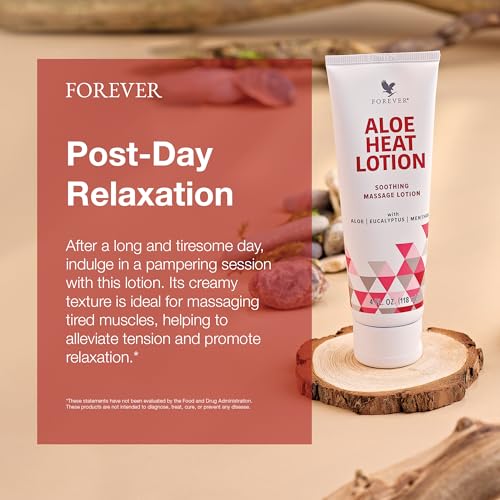 Forever Living - Aloe Heat Lotion with Menthol and Eucalyptus Fragrance, Comfort and Skin Nourishment, Vegan-Friendly Formula, 4 fl oz