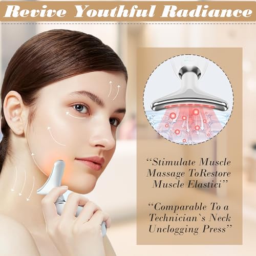 Facial Massager for Women and Men ? Face Roller for Skin Tightening, Wrinkle Reduction, Anti-Aging, Face Lifting, Skin Care, Beauty Tool for Jawline, Neck Massager (White)