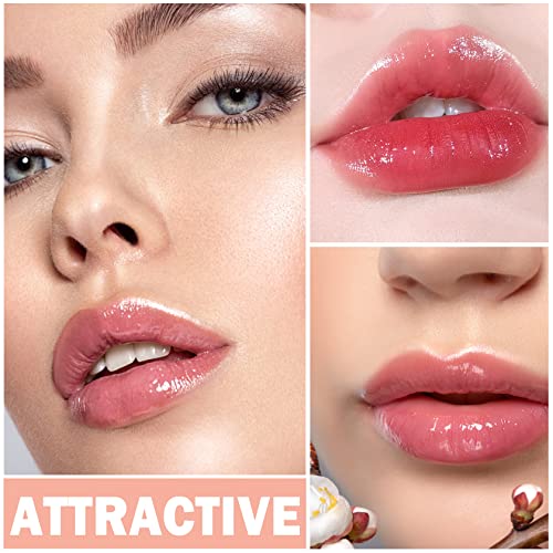 CAHIUYOA Light Lipgloss 6PCS Lip Gloss Set,Nude Pink Lip Gloss Kit Shine Glossy and Moisturizing,Lip Plumping Lip Gloss Pack Bulk Liquid Lipstick for Women Girls-Set B