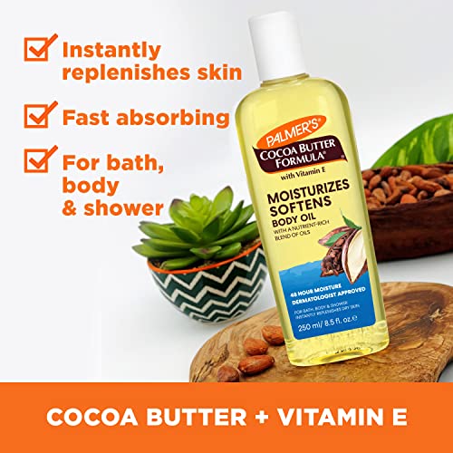 Palmer's Cocoa Butter Body Oil + Body Lotion, Value Skin Care Bundle for Dry Skin, Provides 48 Hour Moisture to Dry, Rough Skin, Includes 1 Moisturizing Lotion (13.5 fl oz) and 1 Skin Oil (8.5 fl oz)