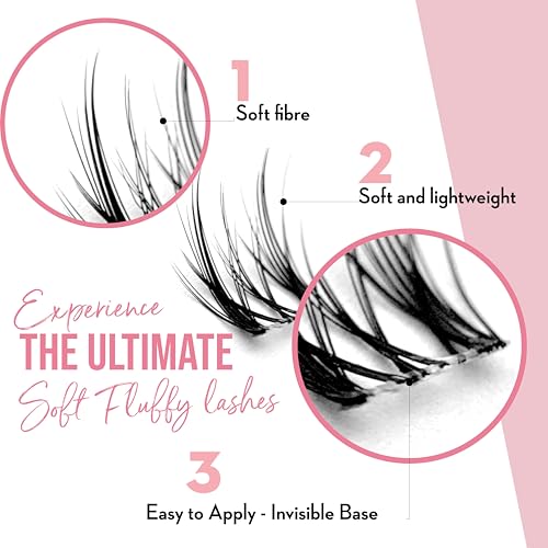 One V Salon DIY Individual Lash Extension Kit 4-Pack, Includes 154 Pc Miss Wispy Lash Clusters(Day to Night), Waterproof Lash Bond and Seal, Eyelash Applicator Tool and Lash Extension Remover