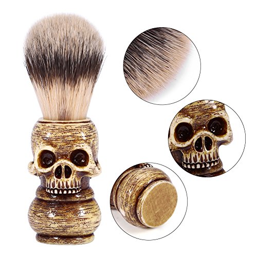 ¡¼?????????????????? ??????????¡½ Mens Skull Head Salon Beard Shaving Brush