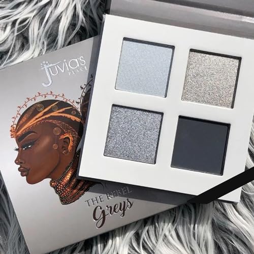 Juvia's Place Rebel Quad Grey Eyeshadow Palette - Professional Eye Makeup, Pigmented Eyeshadow Palette, Makeup Palette for Eye Color & Shine, Pressed Eyeshadow Cosmetics, Shades of 4, 1.0 Count