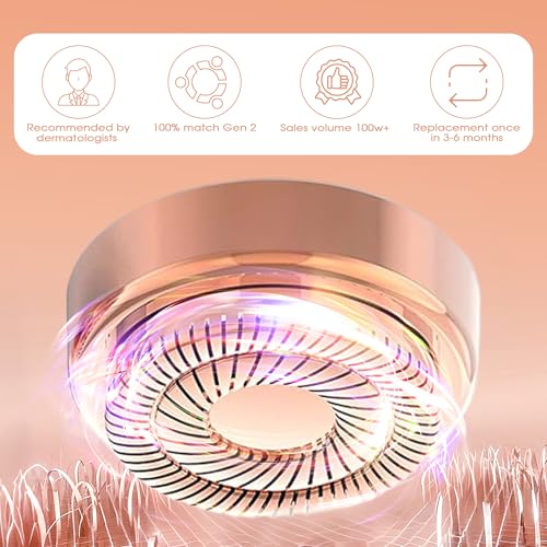 Replacement Heads for Flawless Facial Hair Remover, Replacement Blades for Finishing Touch Flawless Hair Removal Gen 2, 6 Count 18k Gold Heads with Storage Bag