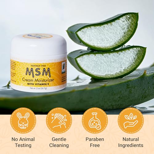 At Last Naturals MSM Skin Enhance Cream, Soothing Moisturizer with Vitamin E to Promote Healthy Skin, 2 Ounce (Pack of 1)
