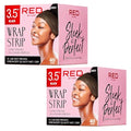 Red by Kiss Hair Wrapping Strip, Ultra Strong 2X Longer Stretch, 40 Strips, Suitable for Wet/Dry Hair, White, Styling Paper for Sleek Hairstyles (3.5", Black, 2 Pack)