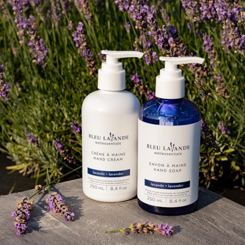 Bleu Lavande lavender hand care gift set - Soothing Aromatherapy ? Made with Premium True Lavender Essential Oil - Natural products ? lavender hand soap & hand cream ? No sulfates