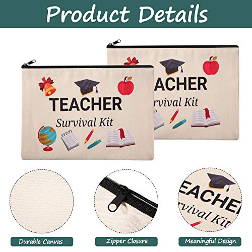 Frienda 10 Pieces Cosmetic Bags Travel Toiletry Case with Zipper for Teacher Appreciation Gifts(7.87 x 5.71 Inches) (Pack of 2)