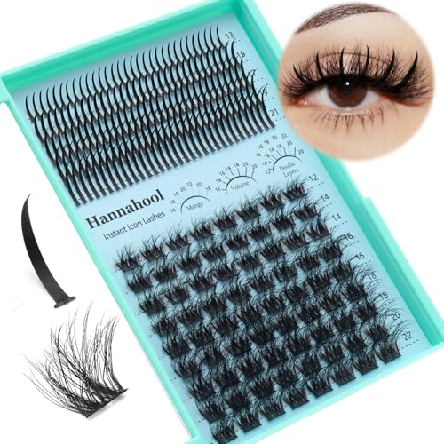Spikes Clusters Manga lashes DIY Eye Lashes Extensions D Curl Mixed 13-21mm and 12-22mm long Individul False Eyelashes Volume Lashes (WM025-Mixed 12-22mm)