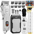 Hair Clippers for Men with LED Display, 4-Piece Cordless Grooming Kit with Hair Clipper, Beard Trimmer, Foil Shaver & Nose Trimmer, Complete Set for Home Barber