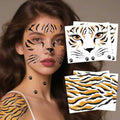 Tiger Stripes Temporary Face Tattoos, Tiger Stripes Face Tattoos Stickers, Halloween Animal Face Temporary Tattoo Stickers for Carnival Birthday Halloween Children's Party (tiger)