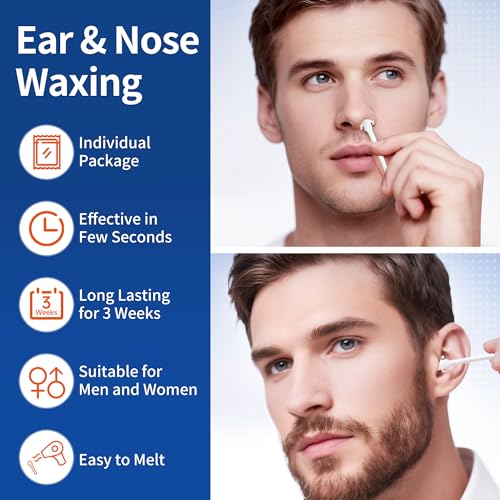 Beauty7 Nose Wax Kit, Ready to Use Waxing Sticks- Nose and Ear Epilation, Easy to Use, Safe and Natural Hair Removal Kit- 16 Wax Sticks