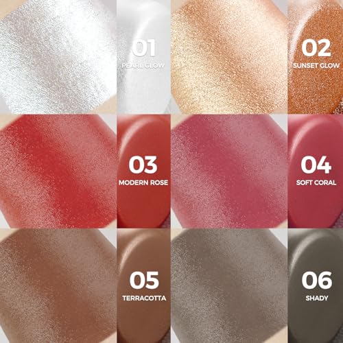 SACE LADY Highlighter Makeup Stick, Cream Glow Shimmer for a Radiant Finish, Easy to Blend & Long-Lasting Highlight Make Up for Face Eyes Lips (02 Sunset Glow, 1pc)