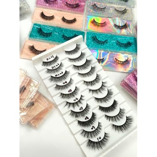 20 Pairs False Eyelashes Natural, Wholesale 5D Fuffy Volume Lashes, Faux Mink Eyelash Bulk with Portable Boxes