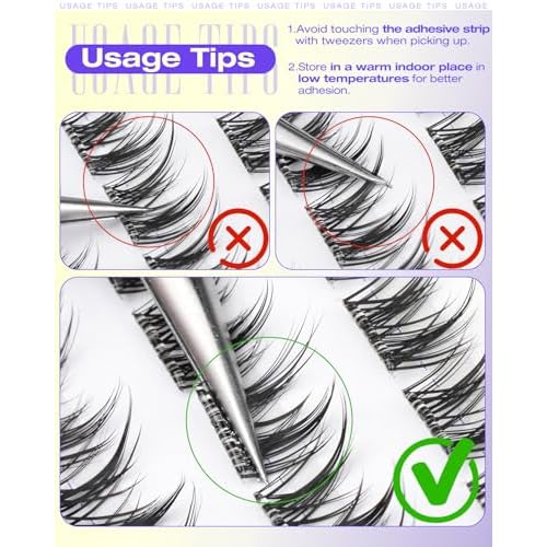 Short Self Adhesive Lash Clusters 8-12MM Natural Self Adhesive Eyelashes Pre Glued Wispy Eyelash Clusters No Glue Needed Cluster Lashes Spiky Manga C Curly Cluster Eyelash Extensions by Lvmixwig