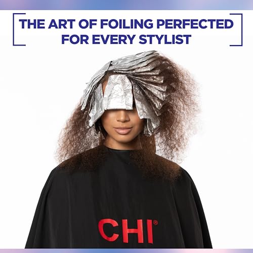 CHI Pop-Up Foils, Ready to Use Pre-Cut & Self-Dispensing Hair Foils, Ultimate Solution for Seamless Foil Application, 400 Sheets, Classic Silver