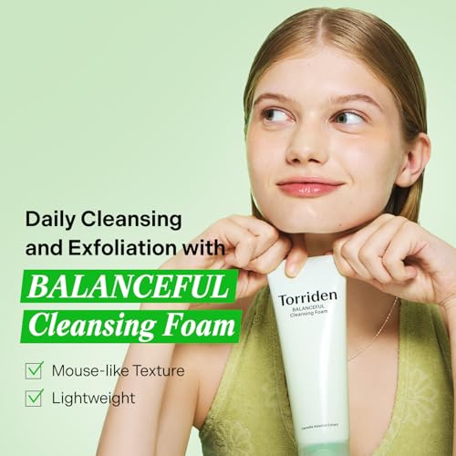 Torriden BALANCEFUL Pore Cleansing Foam 150ml (5.07 fl.oz.) | Mildly Exdfoliates and Refines Pores | Salicylic Acid, BHA, PHA, 5D CICA