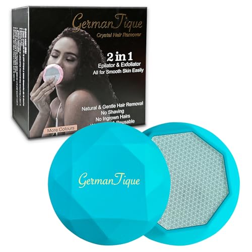 Crystal Hair Eraser,Upgraded Crystal Hair Remover Diamond,Painless and Effective Nano Glass Hair Removal Stone and Skin Exfoliation,Natural Epilator for Women and Men(Ocean Blue)