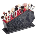 Gothic Coffin Decor Makeup Brush Holder,Spooky Witchy Gifts for Women,Bat Cosmetic Display Cases,Goth Decor Pen Holder, Vanity, Desk, Office Organizer for Bedroom Bathroom (Red)