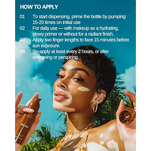 Cay Skin Isle Glow Face Moisturizer SPF 45 ? Illuminating Moisturizer, Broad Spectrum Sunscreen + Makeup Primer ? Lightweight, Pearlescent Formula with Radiant Finish for All Skin Types ? 2-Pk, 1.5 oz
