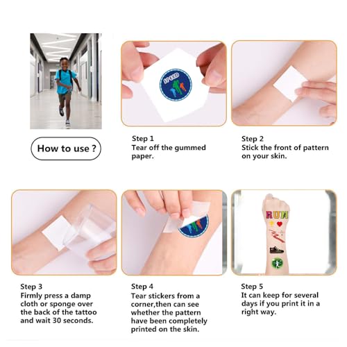 CupaPlay 200PCS+ Running Party Favors Tattoos Temporary Stickers- Marathon Cross Country Run Sports Theme Party Decoration Goodie Bags Stuffers