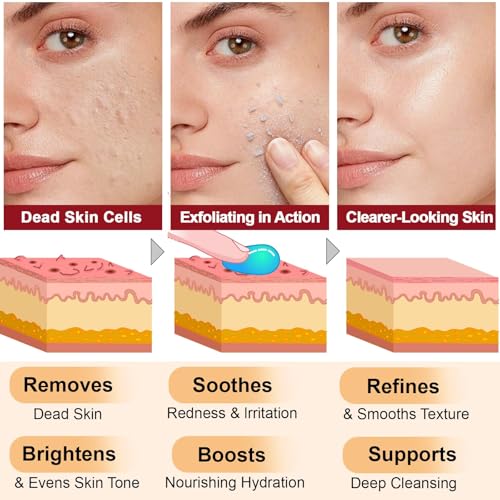 Black Rice Exfoliant and White Rice Ampoule Exfoliant, Peel Shot Glow Exfoliating Face Serum, Korean Skin Care Soft Exfoliating Body Scrub Dead Skin Cells, Blackheads Remover For All Skin Types 100ml